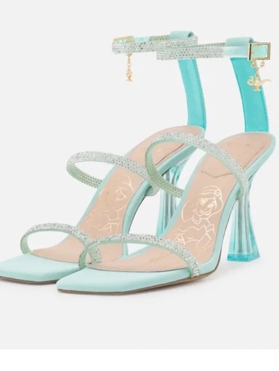 Aldo x Disney Aladdin Jasmine Women's Aqua genie lamp charm heels 🧞‍♂️ - Picture 2 of 8